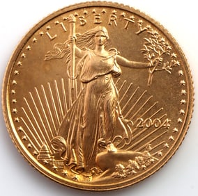 2004 GOLD 1/10 OZT OUNCE AMERICAN EAGLE BU COIN