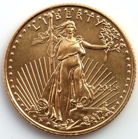 2015 GOLD 1/10 OZT OUNCE AMERICAN EAGLE BU COIN
