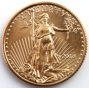 2018 GOLD 1/10 OZT OUNCE AMERICAN EAGLE BU COIN