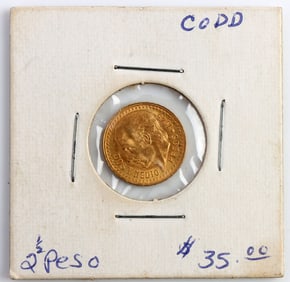 1945 $2.5 MEXICAN PESO GOLD COIN