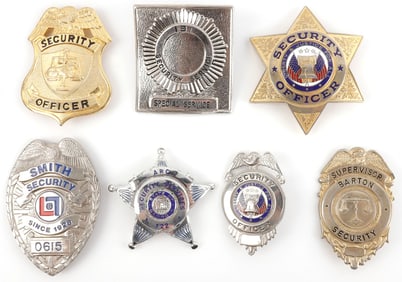 LOT OF 7 OBSOLETE SECURITY BADGES