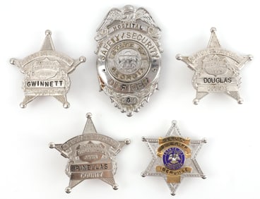 LOT OF 5 OBSOLETE DEPUTY SHERIFF BADGES
