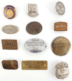 LOT OF 12 ANTIQUE OCCUPATION BADGES