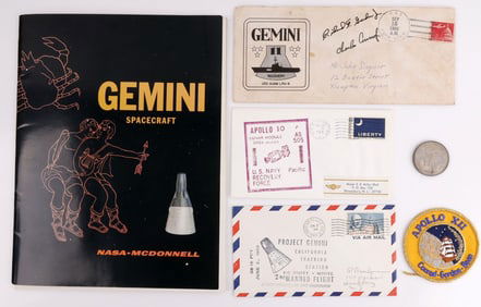 LOT OF 9 APOLLO & GEMINI SPACE AGE MEMORABILIA