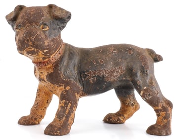 CAST IRON BOSTON TERRIER PUPPY DOG DOORSTOP