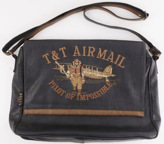T&T AIR MAIL BOGY'S PARIS LEATHER MESSENGER BAG