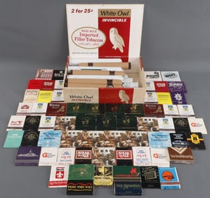 LOT ASSORTED VINTAGE MATCHBOOKS & CIGAR TUBES