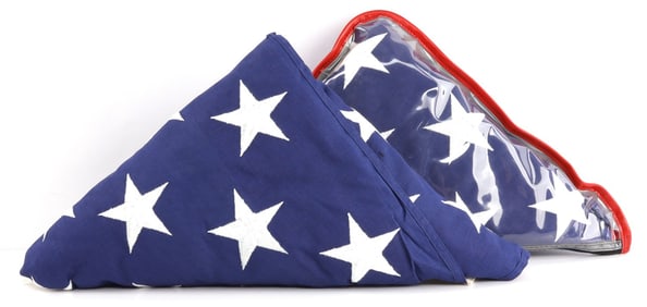 LOT OF 2 50 STAR US FLAGS FROM A FUNERAL HOME