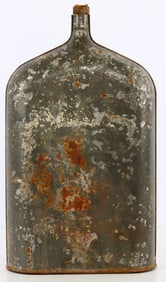 LARGE 19TH CENTURY TIN CANTEEN FLASK BOTTLE