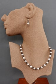 14KT YELLOW GOLD STERLING PEARL NECKLACE