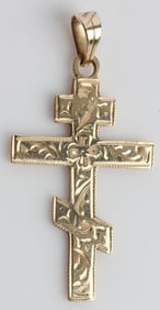 RUSSIAN ORTHODOX 14 KT YELLOW GOLD PENDANT