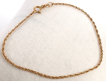 10KT YELLOW GOLD ROPE CHAIN BRACELET
