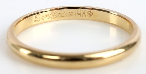14K YELLOW GOLD WEDDING BAND RING SIZE 6.25