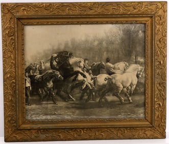 ROSA BONHEUR THE HORSE FAIR ETCHING