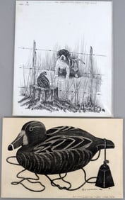 LOT 2 J. LIVINGSTON WILDLIFE ARTIST ORIG DRAWINGS