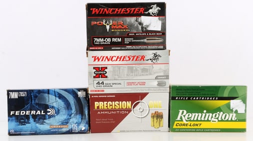 AMMO LOT 60 RDS 7MM 50 ROUNDS 44 MAGNUN 50 44 S&W