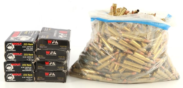 650 RDS .223 REM LAKE CITY & WOLF 55GR JHP AMMO