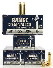 200 ROUNDS .38 SPECIAL FIOCCHI RANGE DYNAMICS AMMO