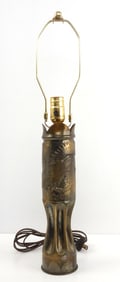 WWI AEF GIEVRES 75MM SHELL TRENCH ART DESK LAMP