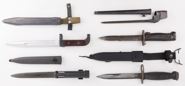 5 BAYONET LOT AK-47 6X2 FN FAL US M5A1 ENFIELD NO4