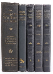 LOT 5 WWI & WWII WAR PICTORIAL BATTLE MAPS BOOKS