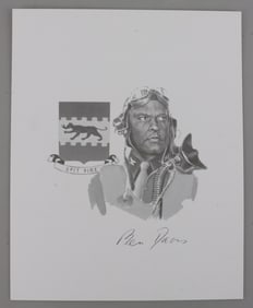 WWII US BEN DAVIS SIGNED PRINT TUSKEGEE AIRMEN