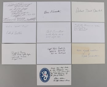 LOT OF 10 WWII US ARMY AIR CORPS PILOT SIGNATURES