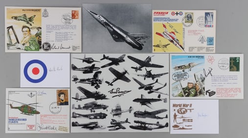 LOT OF 8 WWII BRITISH TEST PILOTS SIGNATURES