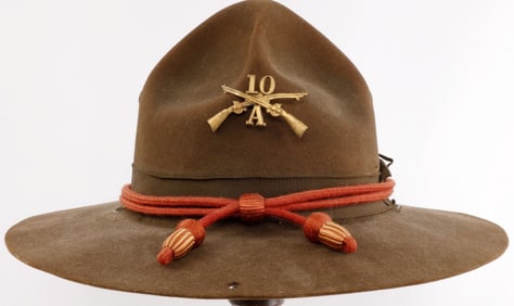 WWI US 10TH INFANTRY CAMPAIGN HAT WITH CORD