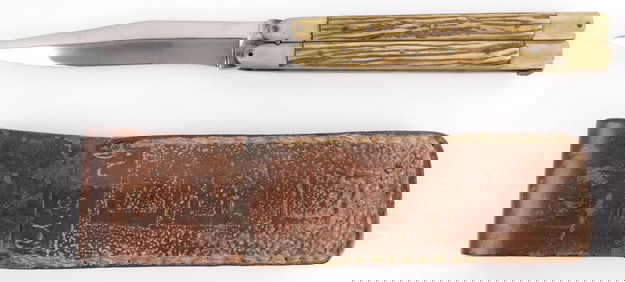 WWII USMC BALISONG JIGGED BONE FOLDING KNIFE