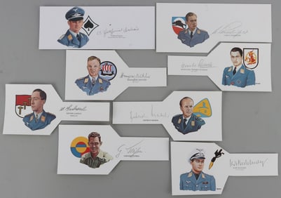 LOT 8 WWII GERMAN REICH AVIATORS & ACES SIGNATURES