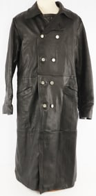 WWII GERMAN GESTAPO STYLE LEATHER TRENCH COAT