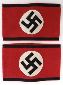 LOT OF 2 WWII GERMAN REICH ALLGEMEINE SS ARMBANDS