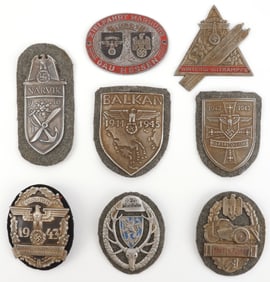 LOT OF 8 WWII GERMAN THIRD REICH SHIELDS