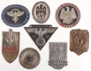 LOT OF 8 WWII GERMAN THIRD REICH PLAQUES