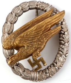 WWII GERMAN LUFTWAFFE PARATROOPER BADGE