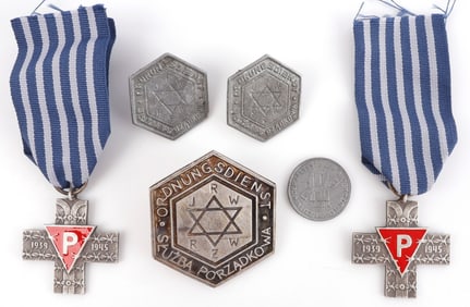 LOT 6 WWII GERMAN REICH HOLOCAUST MEDALS & COINS