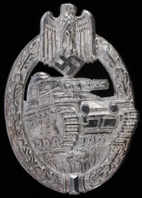WWII GERMAN PANZER ASSAULT BADGE IN SILVER