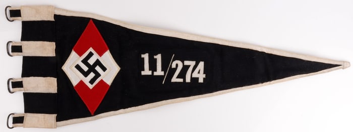 WWII GERMAN THIRD REICH HITLERJUGEND PENNANT