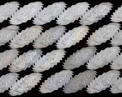 LOT OF 90% SILVER FRANKLIN HALF DOLLARS $10 FACE: All common dates. From circulation. This lot reserves at melt.