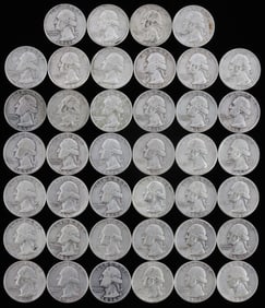 90% SILVER WASHINGTON QUARTER LOT $10 FACE VALUE