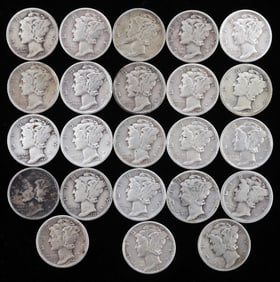 90% SILVER MERCURY DIME COINS $2.30 FACE VALUE