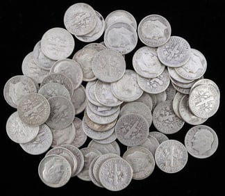 90% SILVER ROOSEVELT DIME COIN LOT $7 FACE VALUE