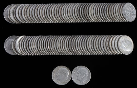 90% SILVER ROOSEVELT DIME COIN LOT $10 FACE VALUE