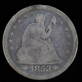 1853 SEATED LIBERTY SILVER QUARTER ARROWS
