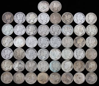$5.00 FACE VALUE MERCURY & ROOSEVELT SILVER DIMES