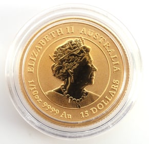 2022 LUNAR TIGER QUEEN ELIZABETH 1/10 GOLD COIN BU