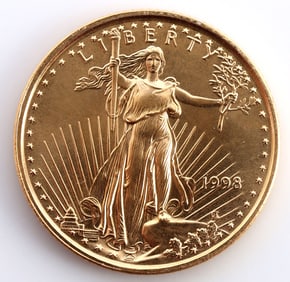 1998 GOLD 1/10 OZT OUNCE AMERICAN EAGLE BU COIN