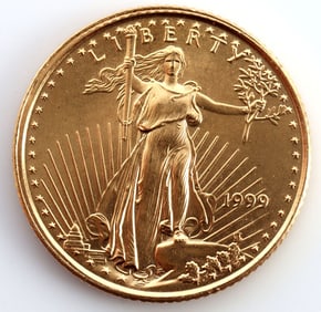 1999 GOLD 1/10 OZT OUNCE AMERICAN EAGLE BU COIN