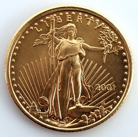 2001 GOLD 1/10 OZT OUNCE AMERICAN EAGLE BU COIN